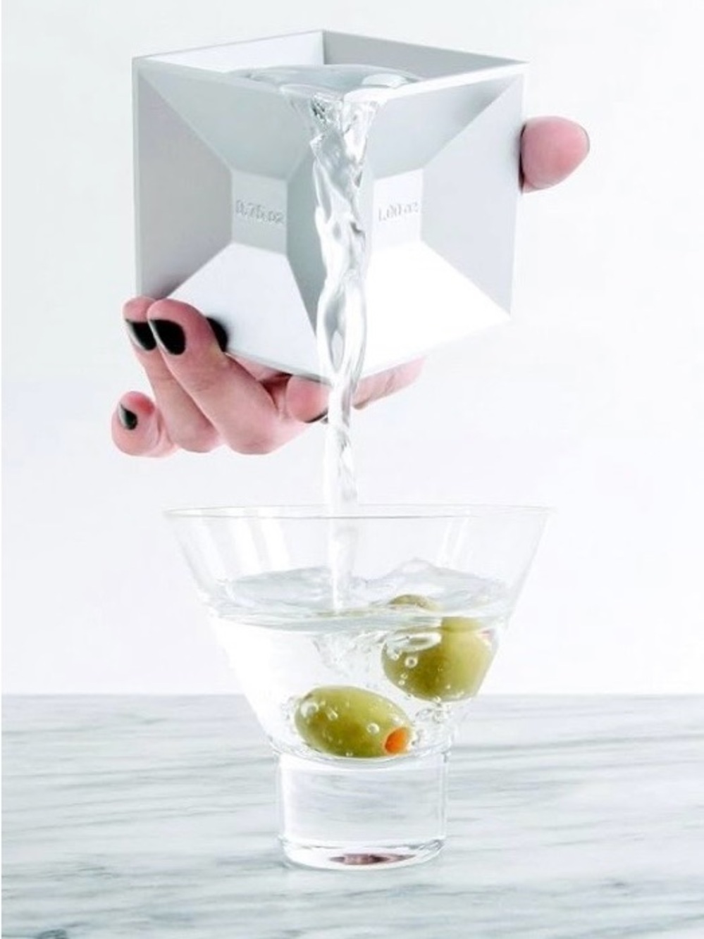 kikkerland metal cube bar jigger